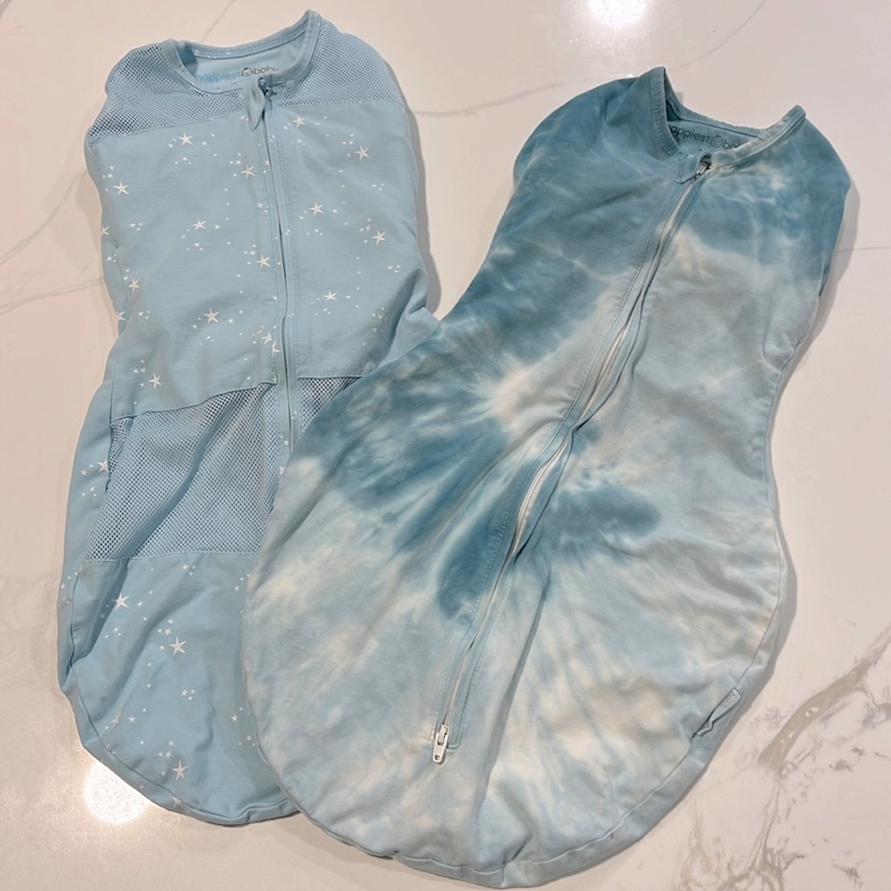 Happiest Baby Bundle - Sleepa Swaddle Sack Light Blue Set of 2 - Size M